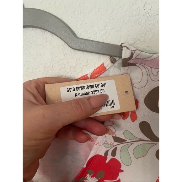 GSTQ Orange Floral Shift Dress NEW NWT - Picture 4 of 7